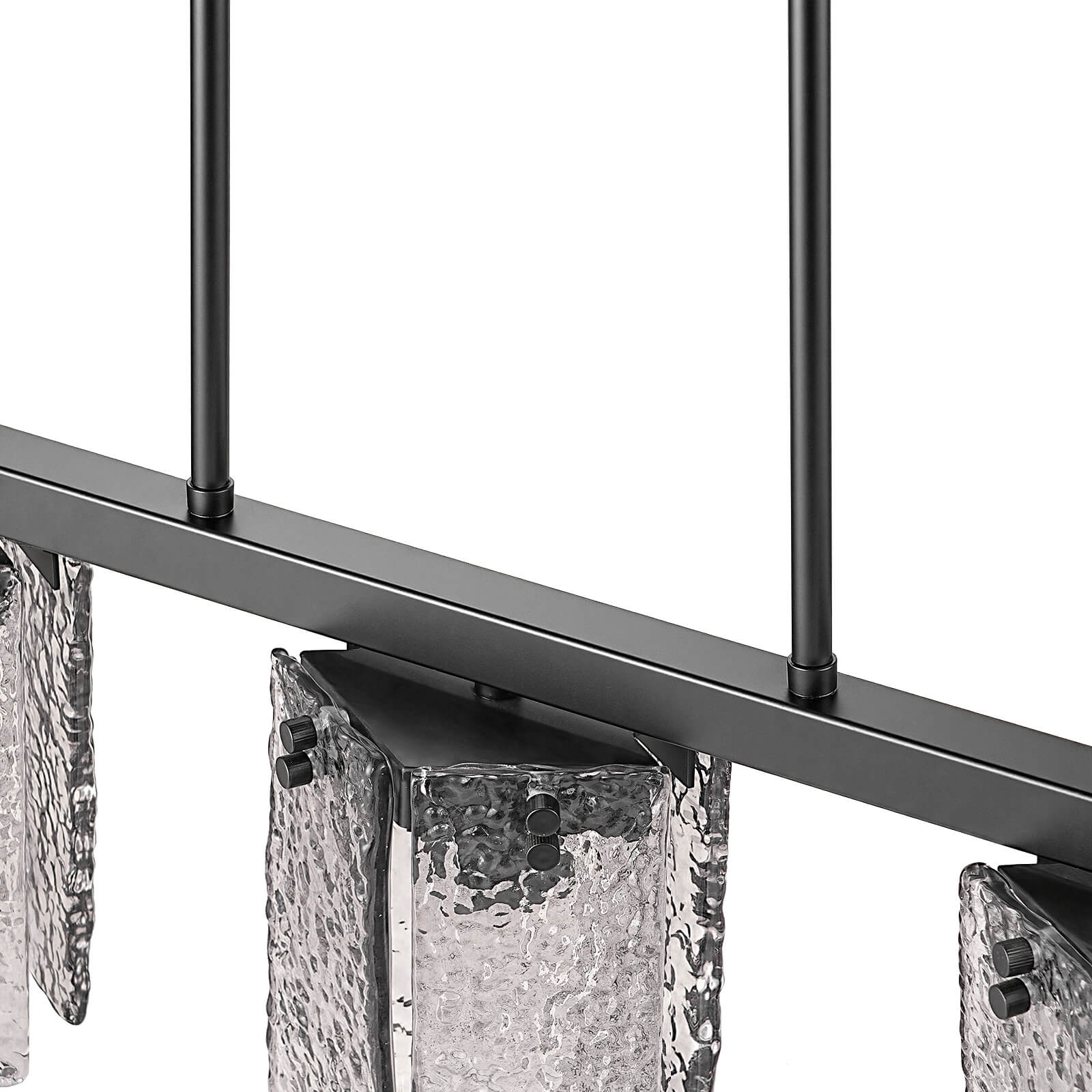 5-Light Modern Handcrafted Glass Linear Chandelier
