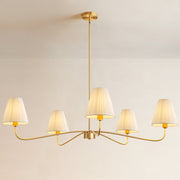 5-Light Chandelier with Folded Fabric Shades (47")