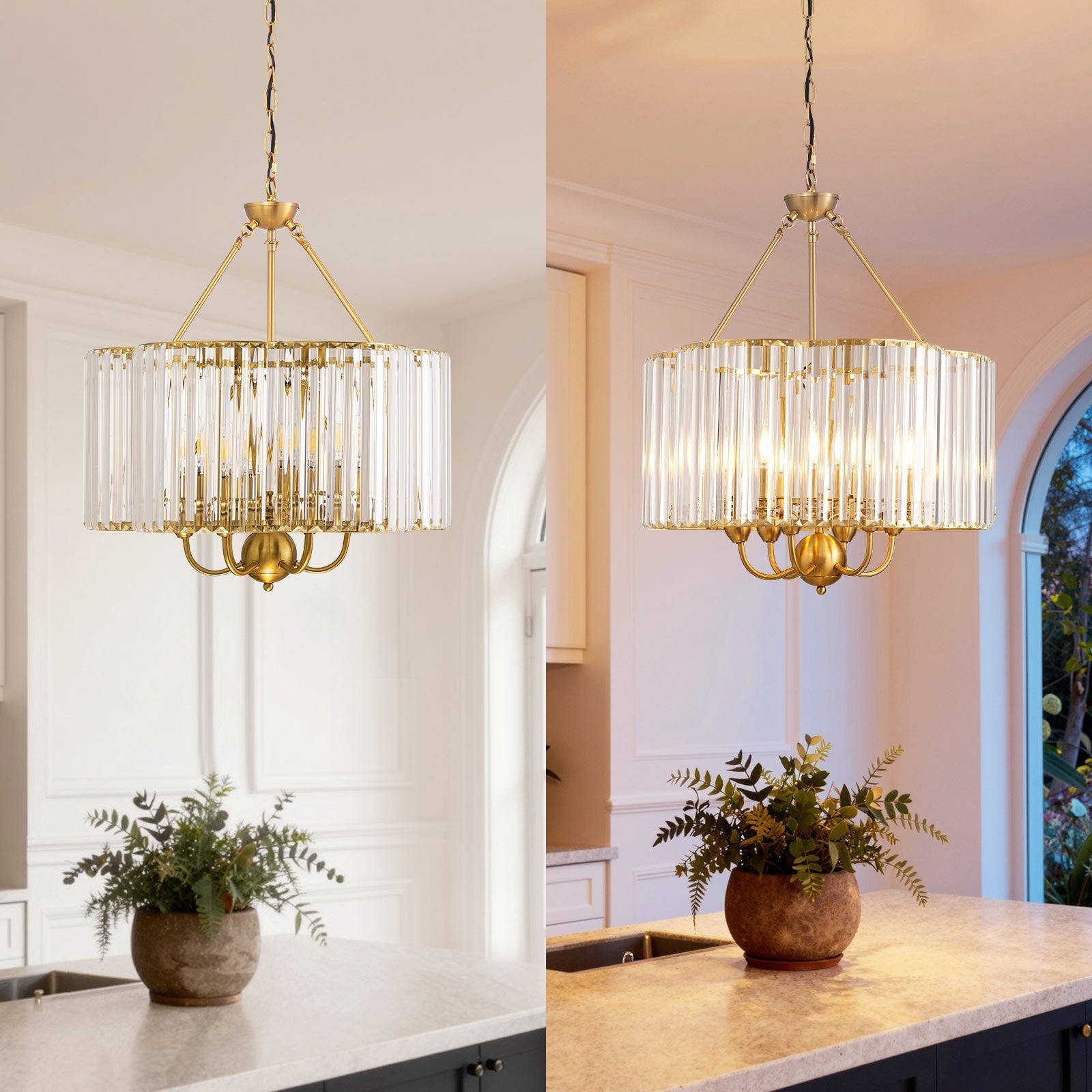 6-Light Petal Crystal Chandelier