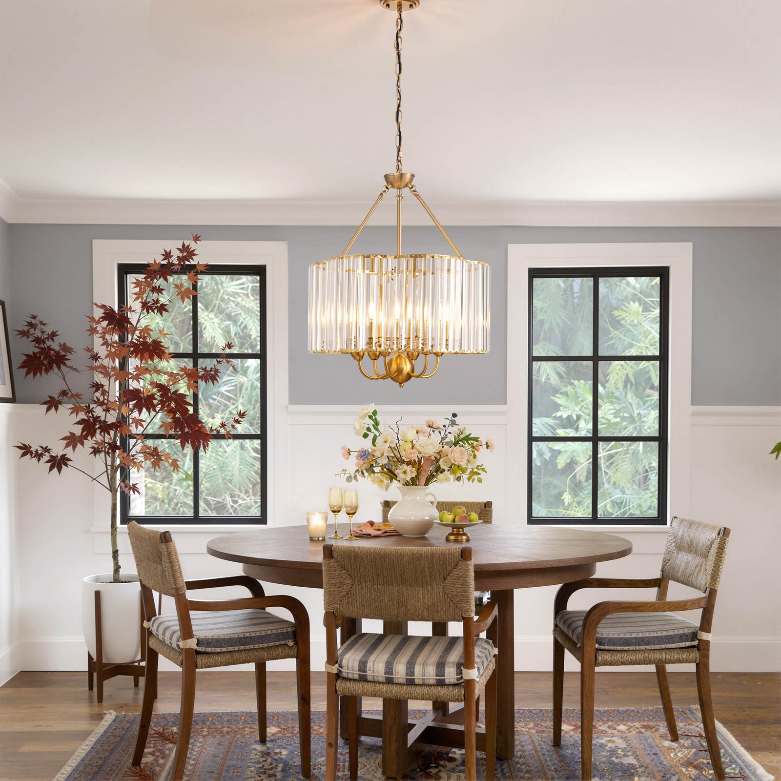 6-Light Petal Crystal Chandelier