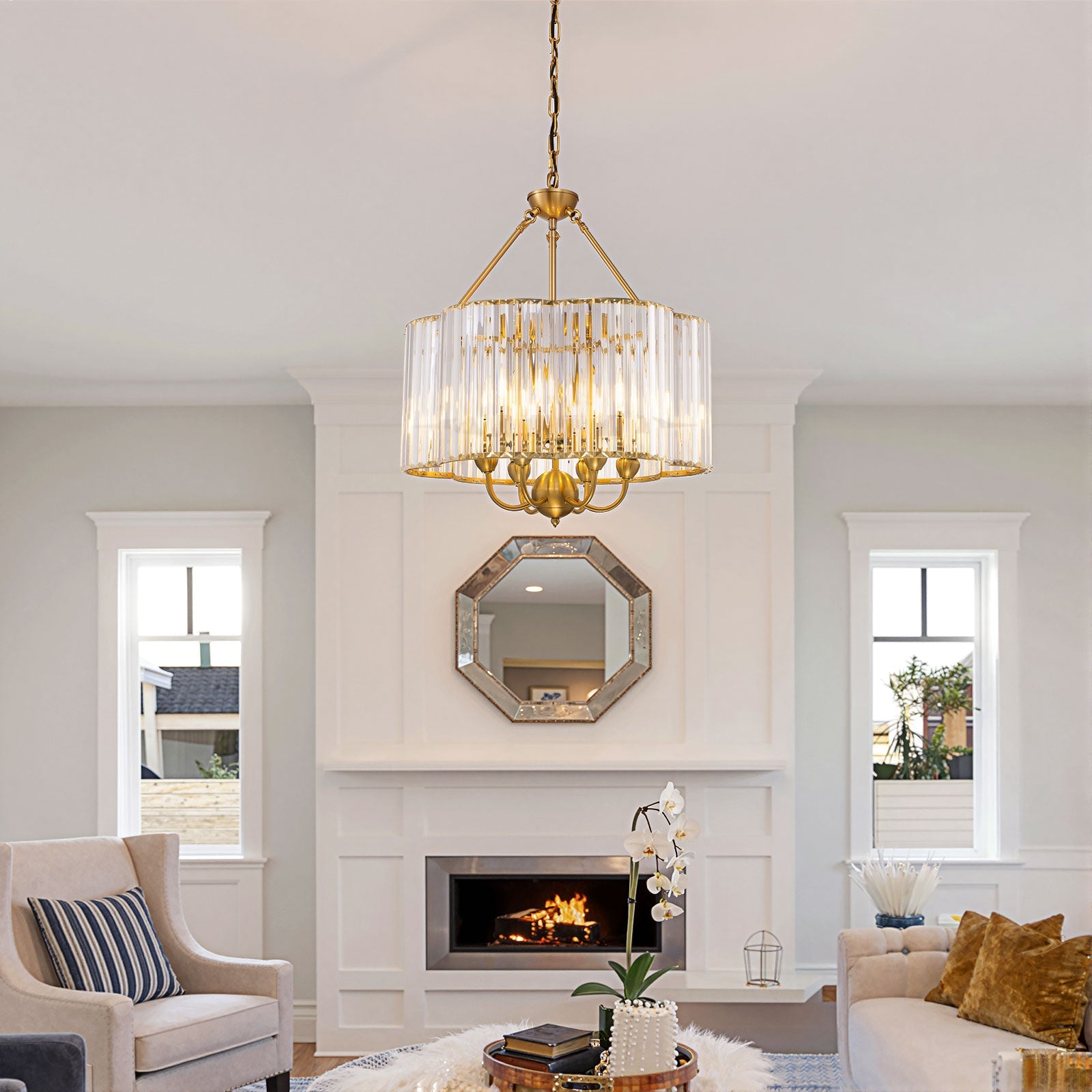 6-Light Petal Crystal Chandelier