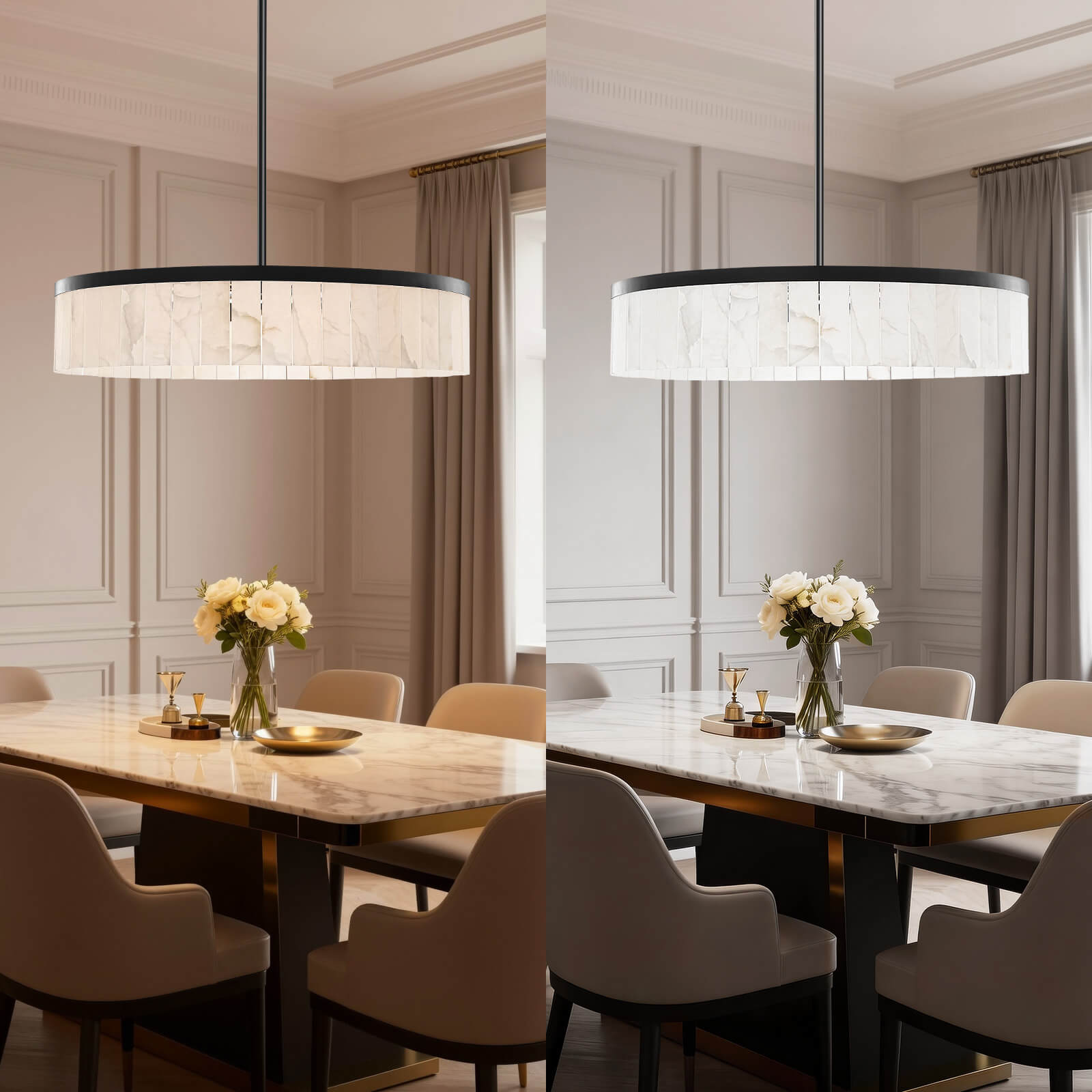 8-Light Spanish Alabaster Chandelier (42")