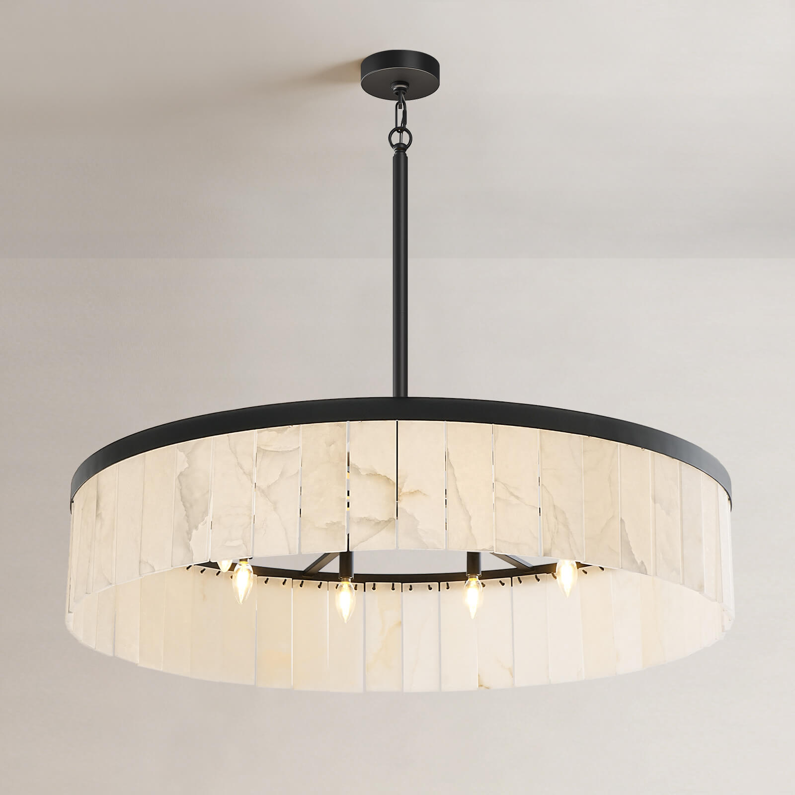 8-Light Spanish Alabaster Chandelier (42")