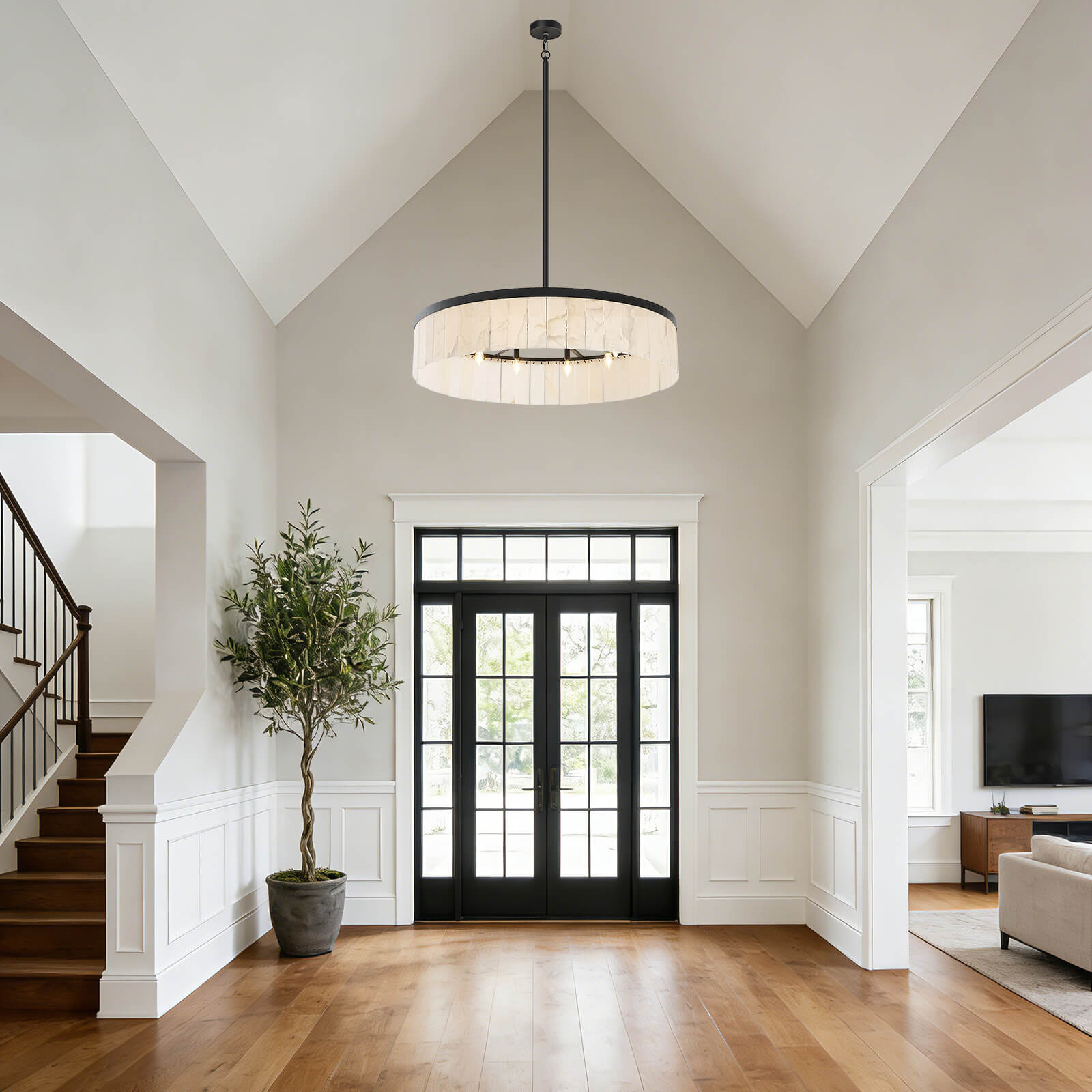 8-Light Spanish Alabaster Chandelier (42")