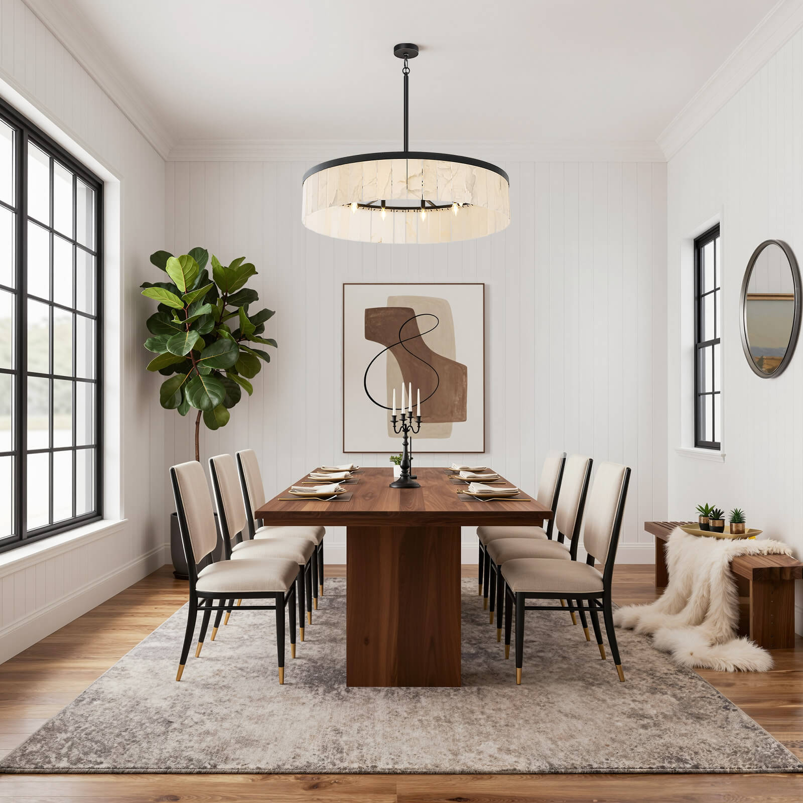 8-Light Spanish Alabaster Chandelier (42")