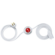 DEWENWILS 12 FT Light Extension Cord with ON/Off Switch for Lights, Step on Foot Switch Power Cord, Angled Flat Plug, 2-Prong 3 Outlets, 16/2C-WHCFW12A