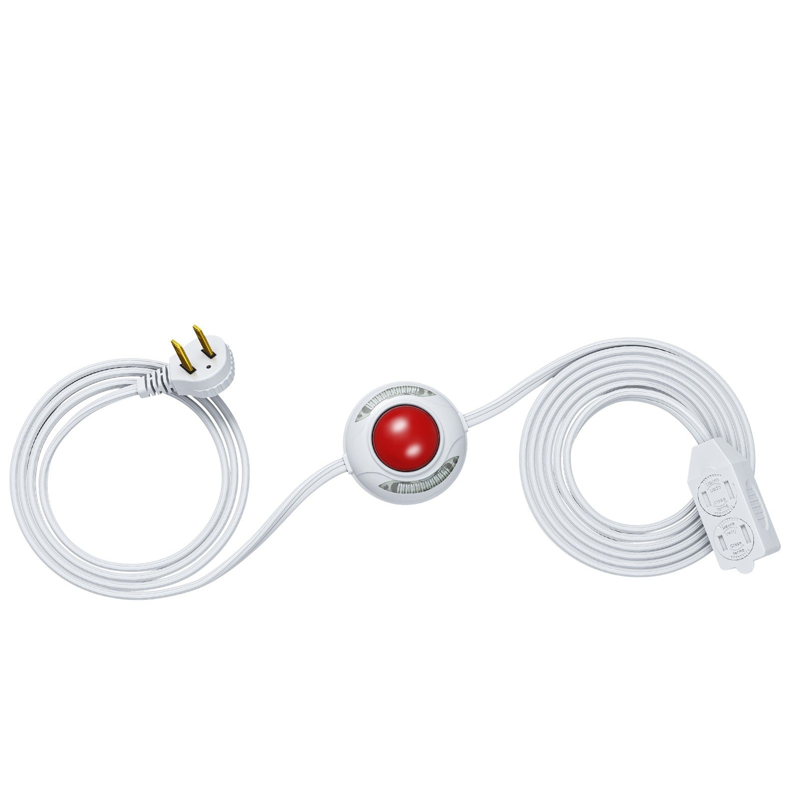 DEWENWILS 12 FT Light Extension Cord with ON/Off Switch for Lights, Step on Foot Switch Power Cord, Angled Flat Plug, 2-Prong 3 Outlets, 16/2C-HCFW12A