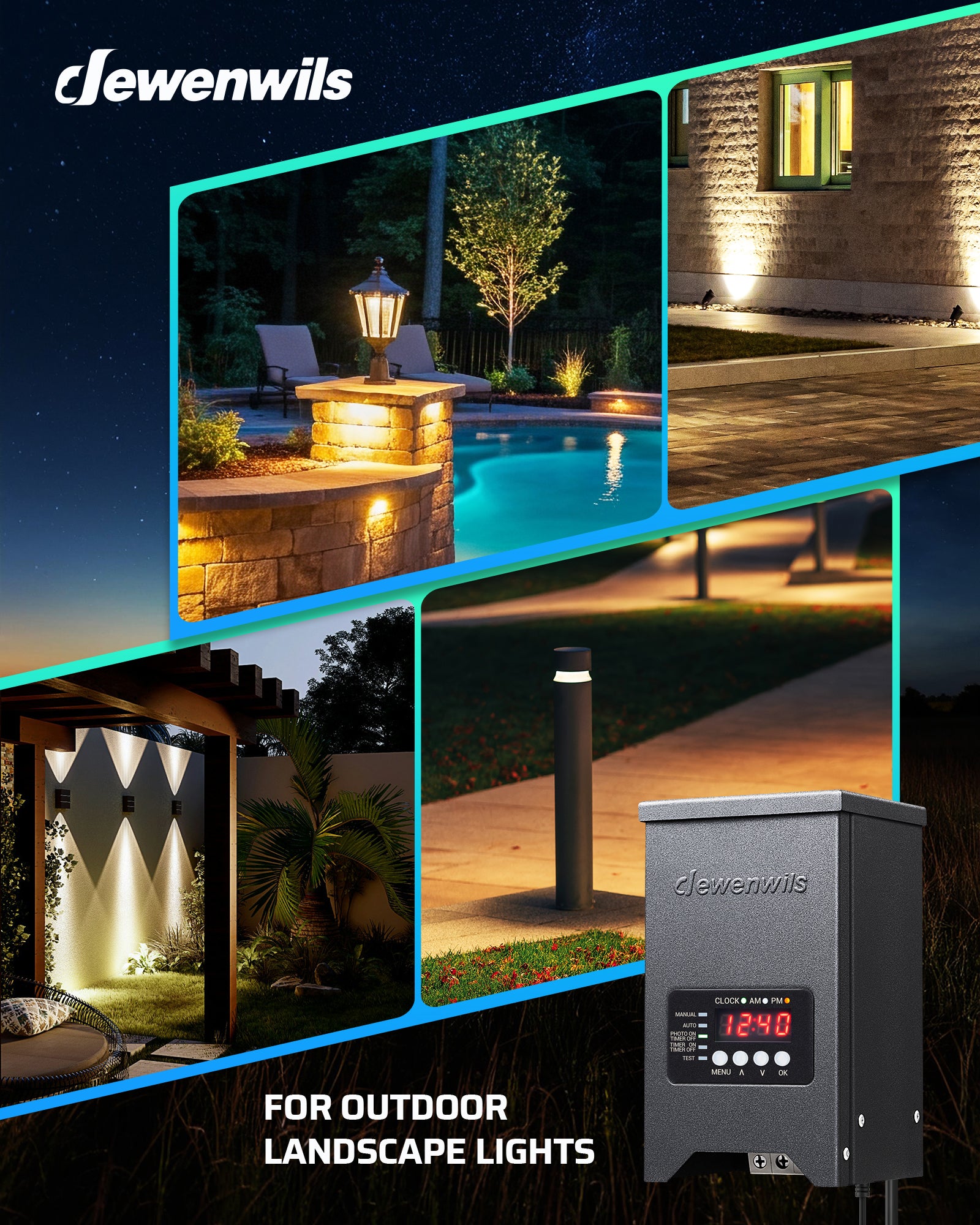 DEWENWILS 200W Low Voltage Transformer Applications For outdoor landscape lights