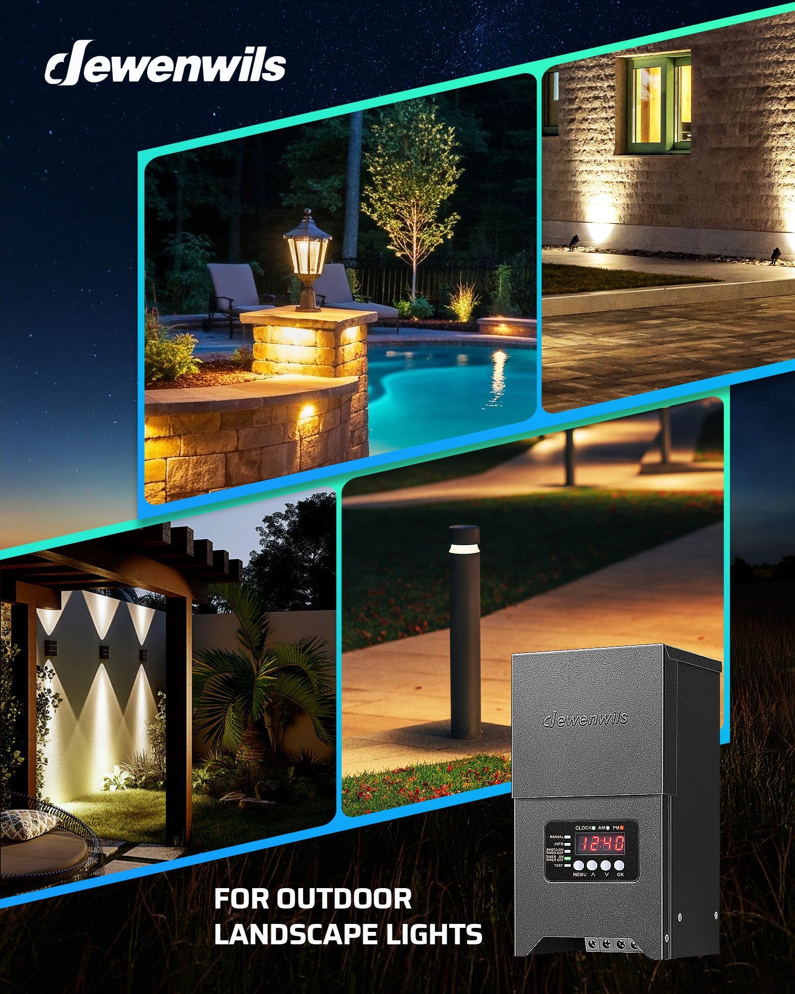 DEWENWILS 300W Low Voltage Transformer for outdoor landscape lights