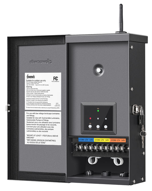 DEWENWILS 300W Low Voltage Landscape Transformer WiFi with 3 Zones, Outdoor Landscape Lighting Transformer, 120V AC to 12/14V AC, Compatible with Alexa & Google Assistant-HCLT05W