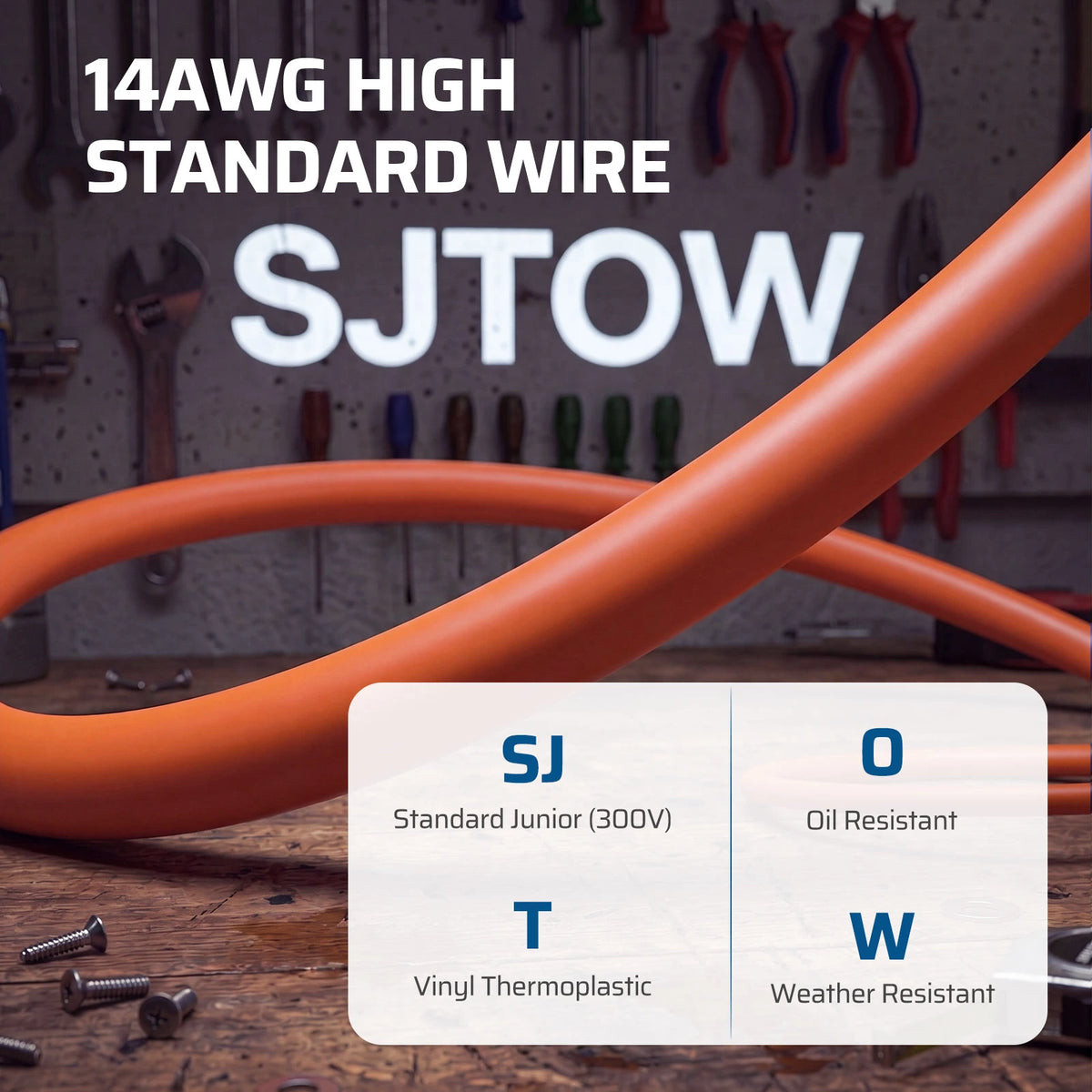 DEWENWILS 25FT Retractable Extension Cord Reel, 3-Outlet,14/3C SJTOW Cable