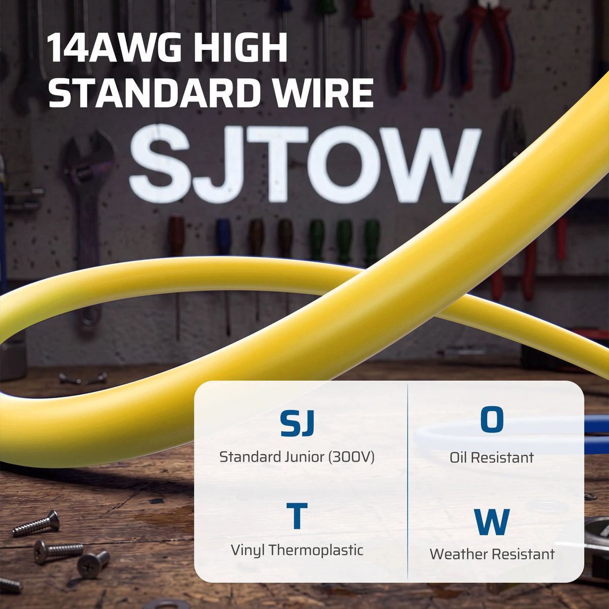 DEWENWILS 25FT Retractable Extension Cord Reel, 3-Outlet,14/3C SJTOW Cable
