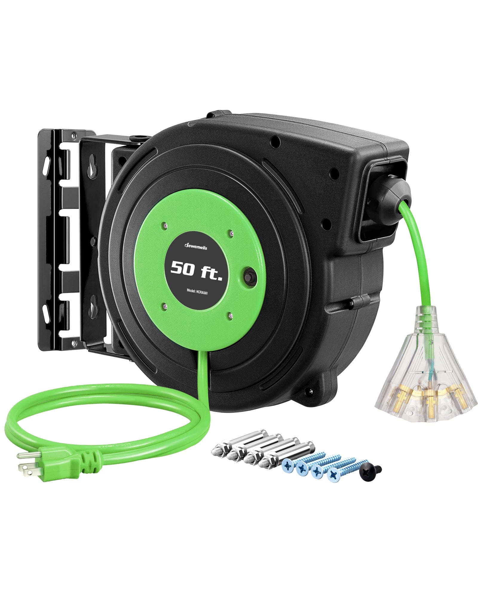 DEWENWILS 50ft retractable extension cord reel 