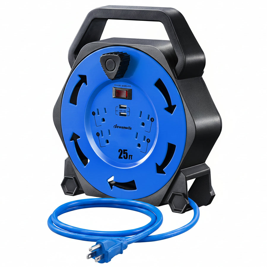 25ft Retractable Extension Cord Reel