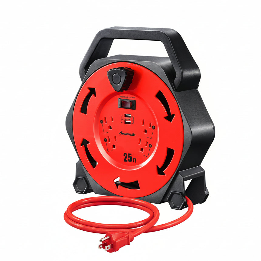 25ft Retractable Extension Cord Reel