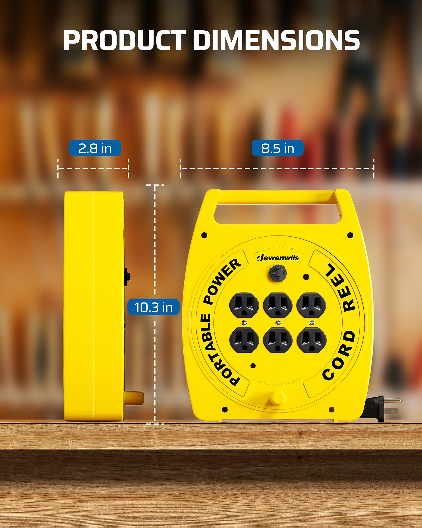 30FT Extension Cord Reel Demensions