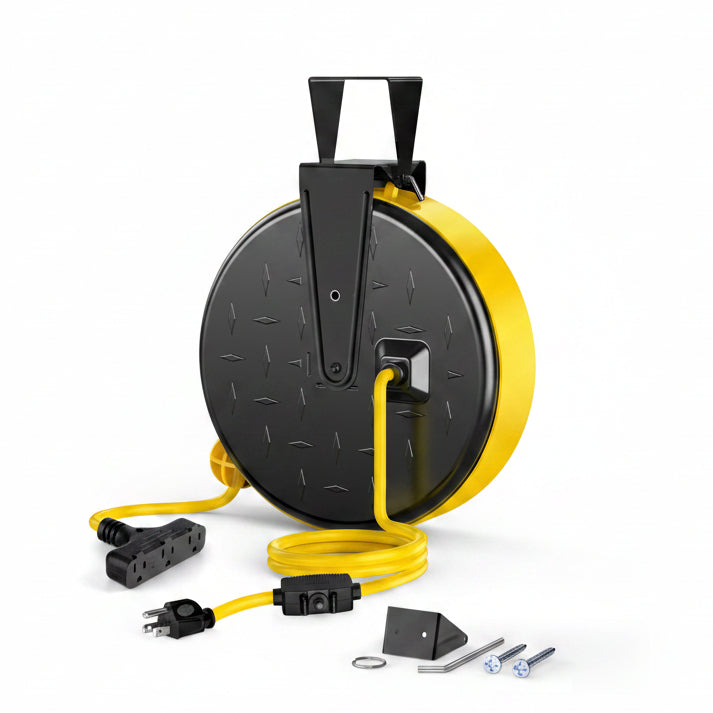 30ft retractable extension cord reel 