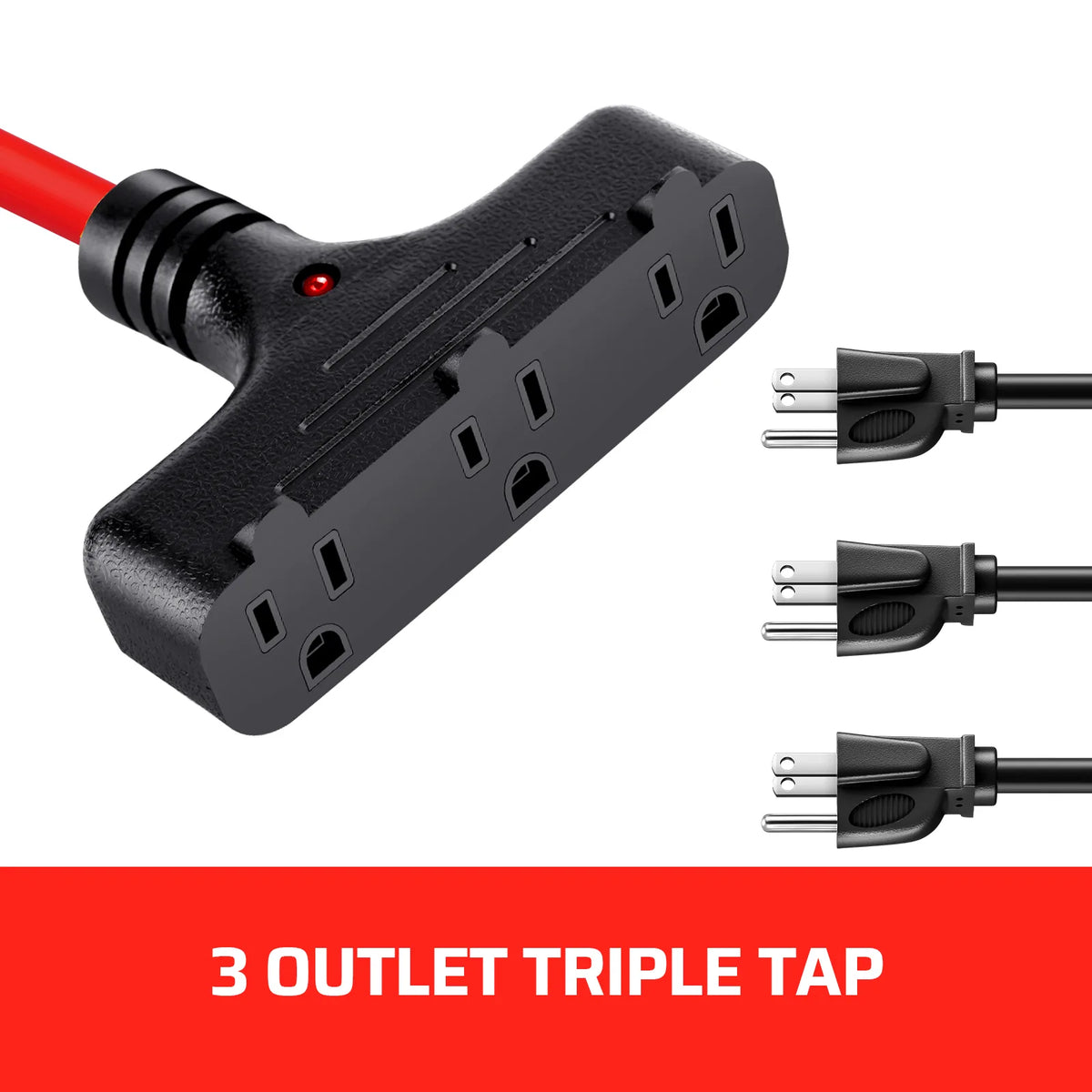 DEWENWILS 30 Ft Retractable Extension Cord Reel, Ceiling/Wall Mount 16/3 Gauge SJTW Power Cord with 3 Electrical Outlets Pigtail for Garage and Shop, 10 Amp Circuit Breaker, Metal Plate-HCRC30N