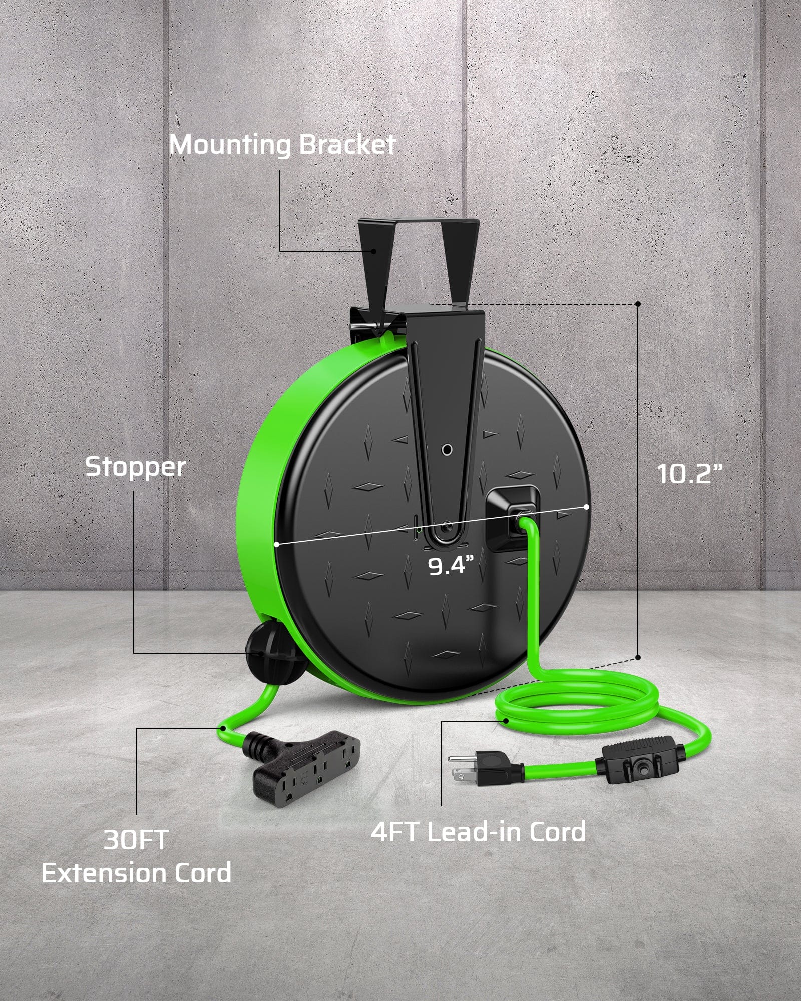 DEWENWILS | 30ft Retractable Extension Cord Reel