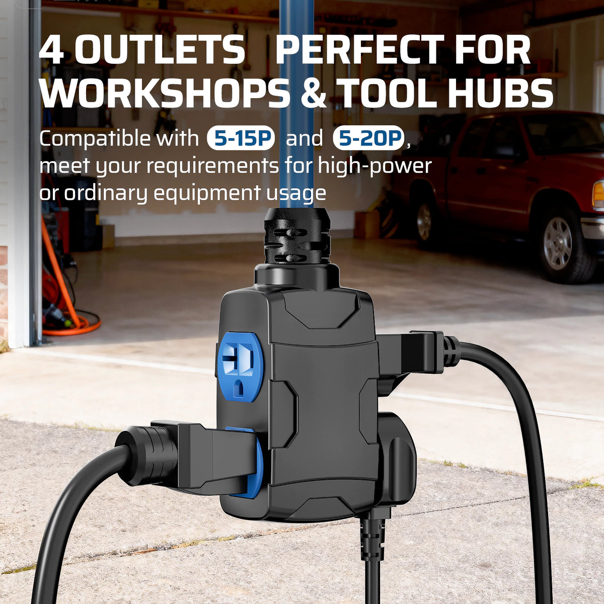 DEWENWILS 20 Amp Retractable Extension Cord Reel, 40FT 10AWG SJTOW Heavy Duty Extension Cord, Auto-Rewind No-Tangle, Circuit Breaker, 4 Outlets for Garage Shop, 2500W - HCRD40D-HCRD40F -HCRD40K - HCRD40E - HCRD40B - HCRD40S