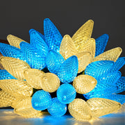 DEWENWILS C9 LED Christmas Lights Outdoor, 33.3ft 50LED Christmas String Lights, Outdoor Decorations for Christmas Tree, Patio, Garden, Yard, Green Wire, Blue & White-HCSL11D