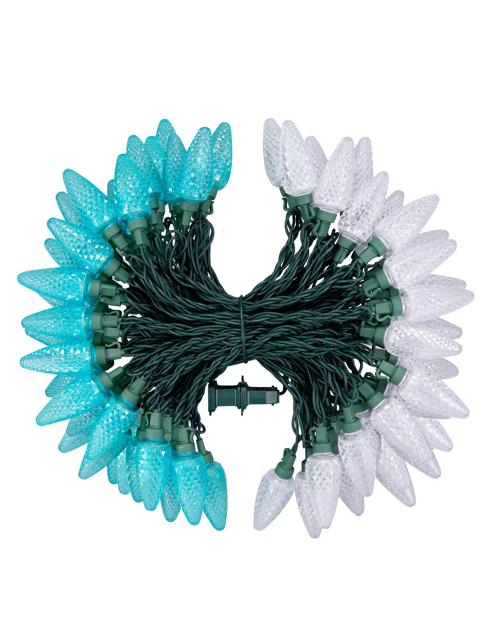 DEWENWILS C9 LED Christmas Lights Outdoor, 33.3ft 50LED Christmas String Lights, Outdoor Decorations for Christmas Tree, Patio, Garden, Yard, Green Wire, Blue & White-HCSL11D