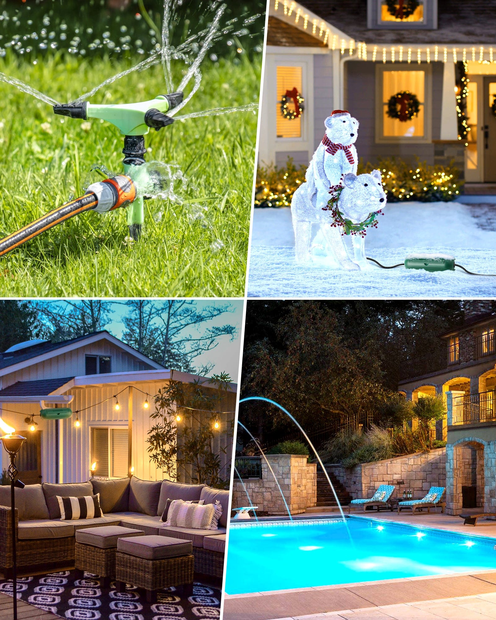 DEWENWILS Extension Cord Safety Cover, Outdoor Outlet Protector with 4 Latches, Large Compartment for AWG12/14/16 Cords (4 Pack)-HCSS04C