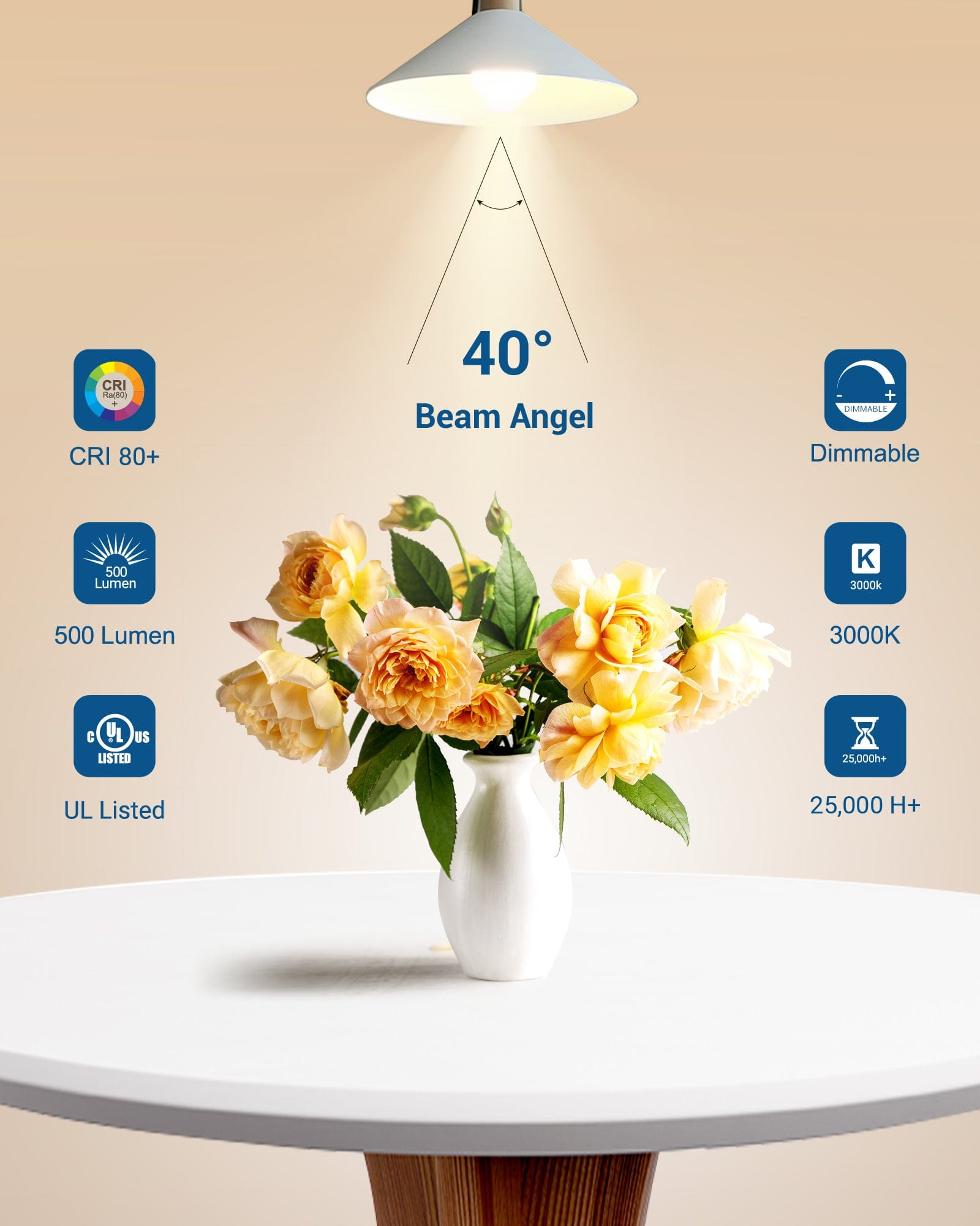 DEWENWILS Warm White Light 10-Pack GU10 LED Bulb Dimmable, 500LM, 3000K GU10 Bulb Replacement for Track Lighting, 7W(50W Equivalent) LED Bulbs for Kitchen, Range Hood, Living Room, Bedroom-HDGU10A