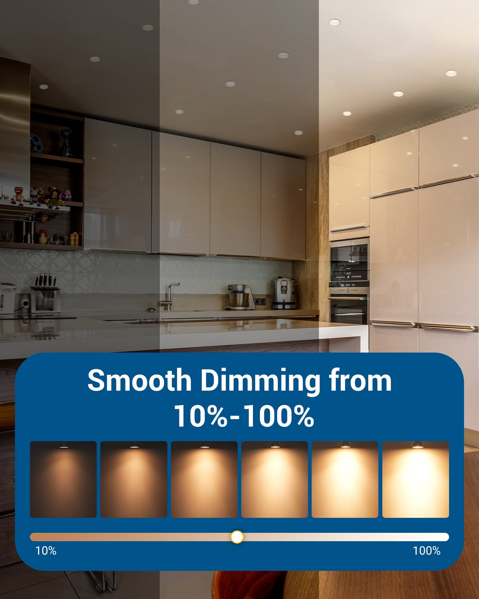 DEWENWILS Warm White Light 10-Pack GU10 LED Bulb Dimmable, 500LM, 3000K GU10 Bulb Replacement for Track Lighting, 7W(50W Equivalent) LED Bulbs for Kitchen, Range Hood, Living Room, Bedroom-HDGU10A