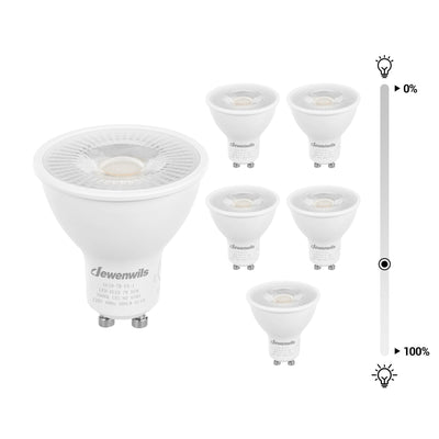 DEWENWILS Daylight GU10 LED Light Bulb, 500LM, Dimmable 5000K  GU10 Bulb Replacement for Track Lighting, 7W(50W Equivalent) LED Bulbs for Living Room, Kitchen Range Hood, Bathroom (6 Pack)-HDGU10F