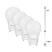 DEWENWILS GU24 LED Light Bulb, 60W Equivalent, Dimmable 2 Prong Light Bulbs, 5000K Daylight White, 9W 800 Lumens, A19 Shape Bulbs, GU24 Twist Lock Base (4 Pack)-HDGU24B