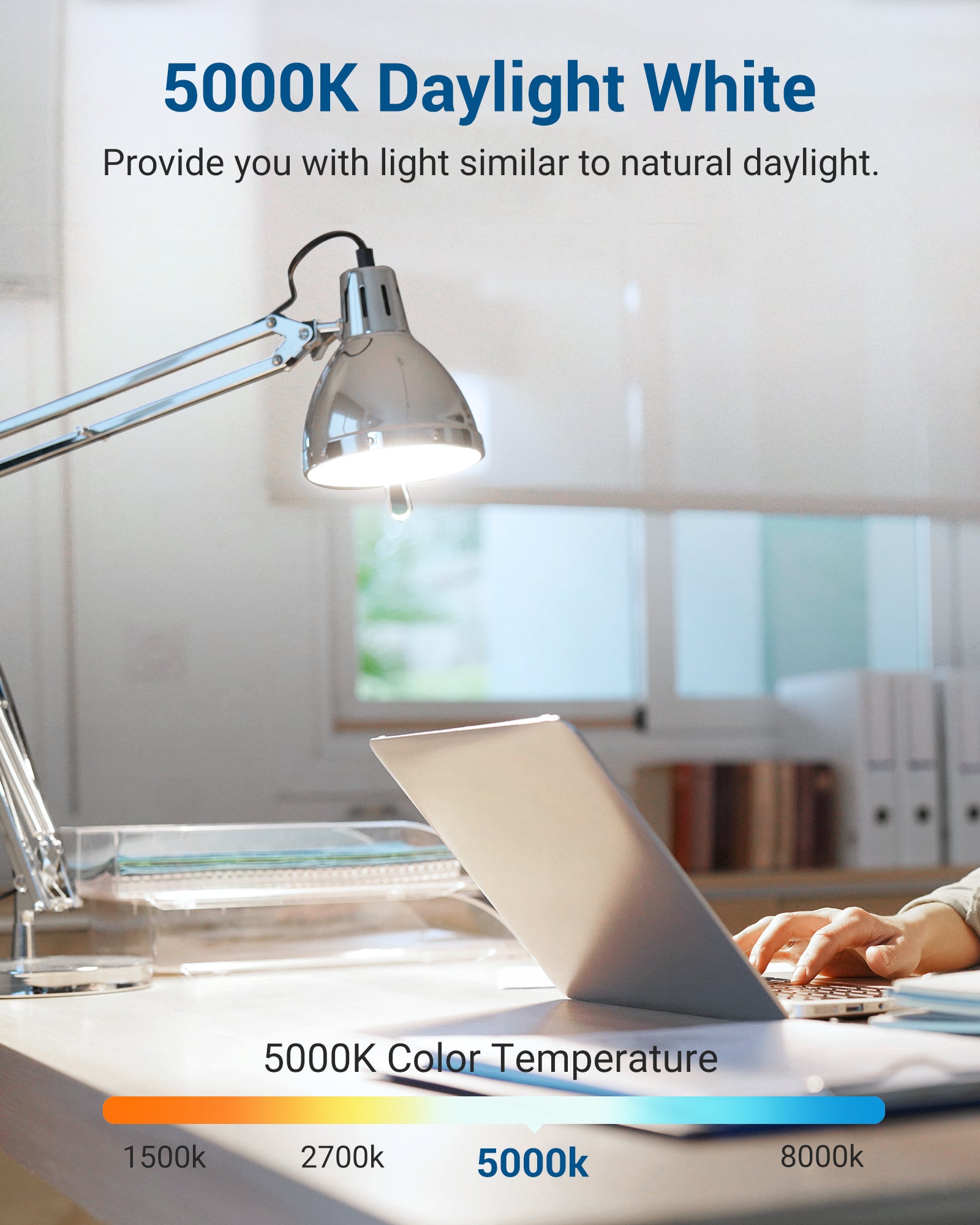 DEWENWILS 4-Pack A19 Dimmable LED Light Bulbs,10-Watt(60W Equivalent), 5000K Daylight, 800-Lumen, E26 Dim Light Bulb-HDLA19D