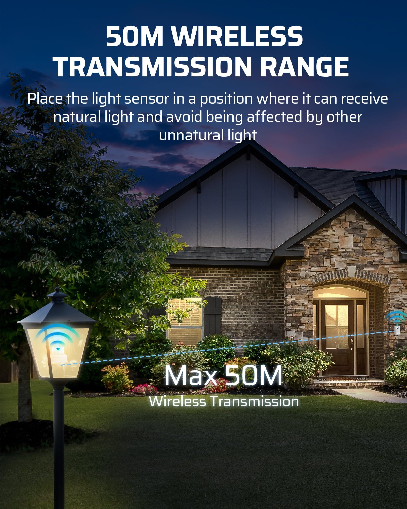 DEWENWILS Light Sensor Socket, Dusk to Dawn Sensor Socket with 50M Range, E26/ E27 Base, Automatic Dusk to Dawn Light Socket for Porch Light Floodlight, 1 Remote Control + 1 Light Socket-HDLS11A