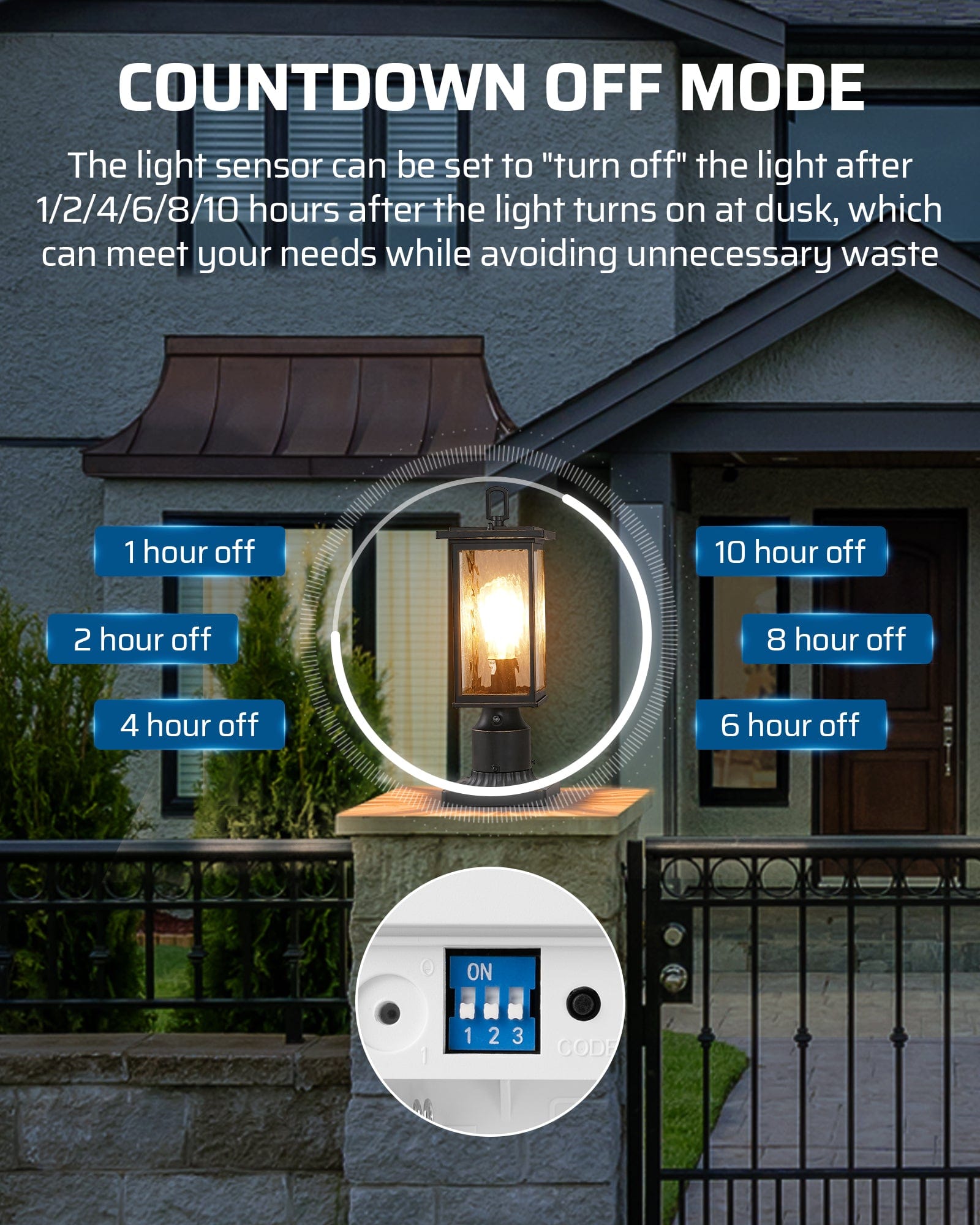DEWENWILS Light Sensor Socket, Dusk to Dawn Sensor Socket with 50M Range, E26/ E27 Base, Automatic Dusk to Dawn Light Socket for Porch Light Floodlight, 1 Remote Control + 1 Light Socket-HDLS11A