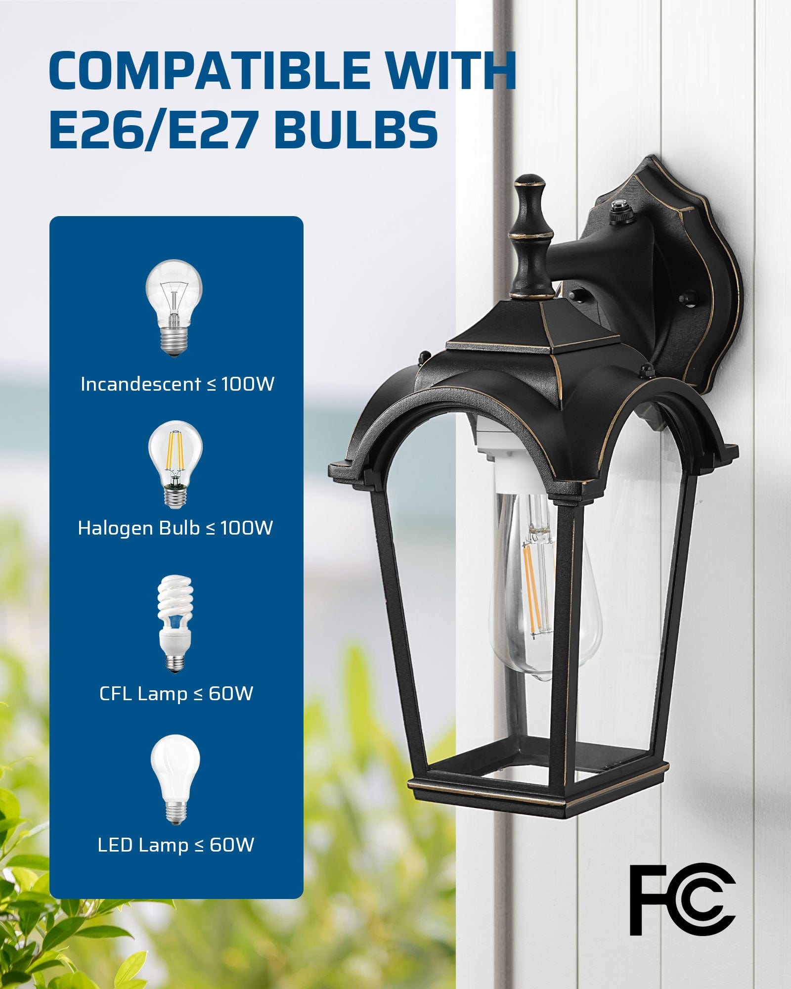 DEWENWILS Light Sensor Socket, Dusk to Dawn Sensor Socket with 50M Range, E26/ E27 Base, Automatic Dusk to Dawn Light Socket for Porch Light Floodlight, 1 Remote Control + 1 Light Socket-HDLS11A