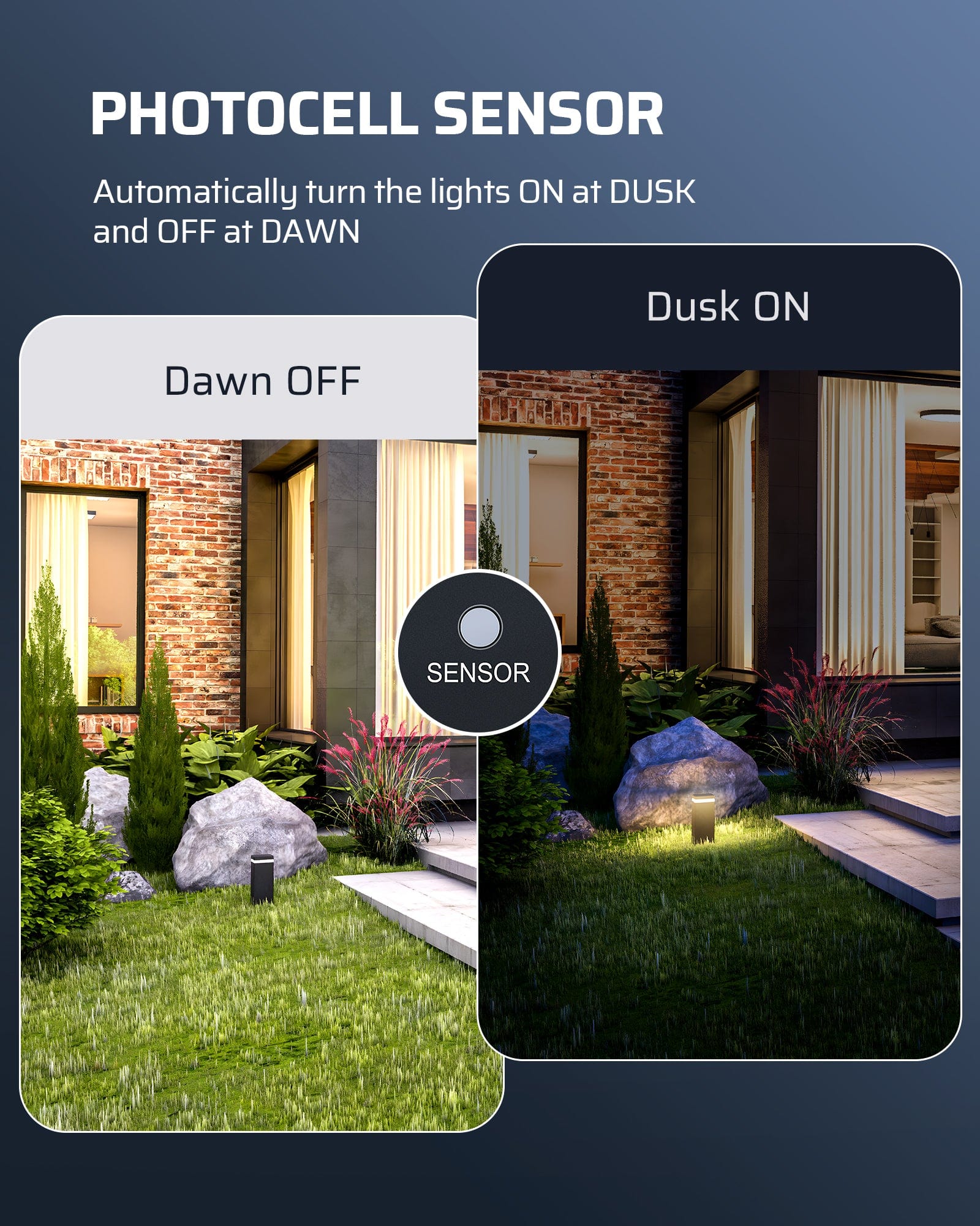 DEWENWILS 60W Low Voltage Transformer with photcell sensor automatically turns your lights on at dusk and off at dawn