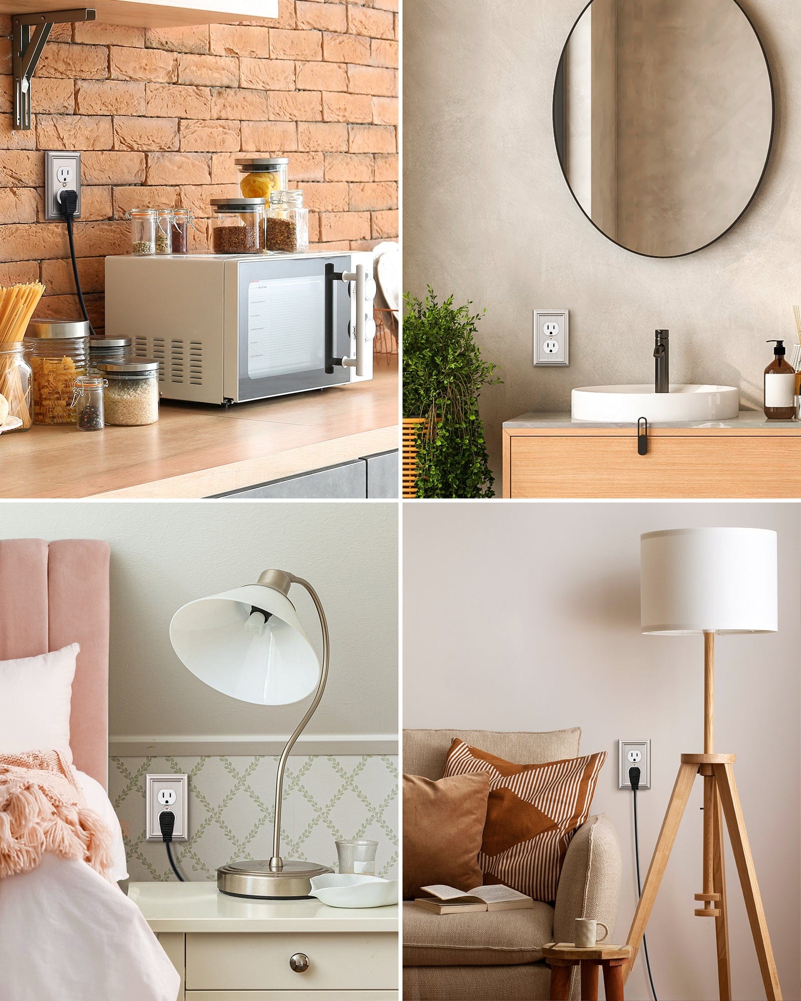 DEWENWILS 8-Pack Duplex Wall Plate, Metal Wall Outlet Cover for Receptacle, Light Switch, Brushed Nickel-HDWP18A