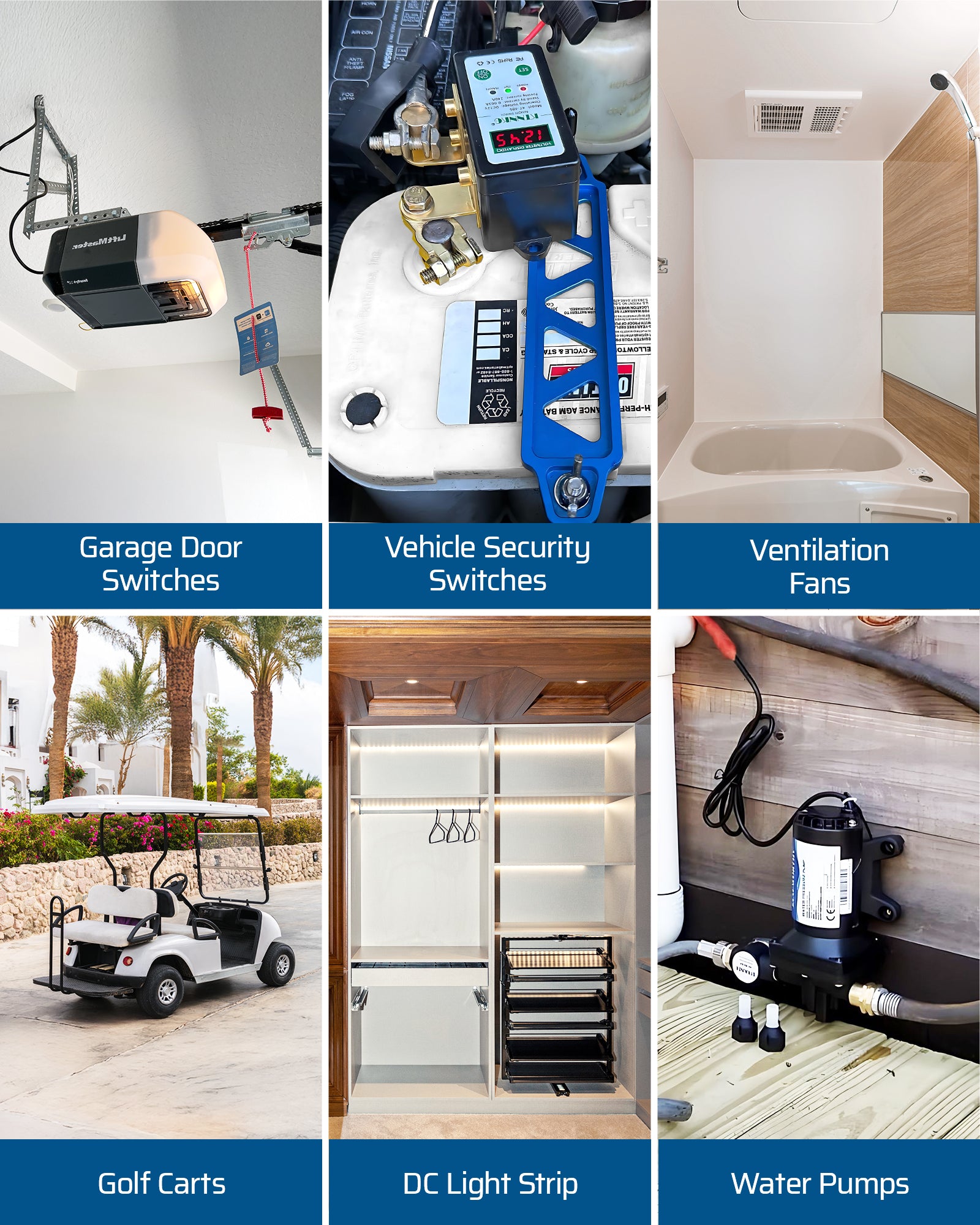 DEWENWILS 12V Wireless Light Switch, 2 Remotes, Remote Light Switch with 100FT Control Range, Compact Size, 20A Wireless Switch for Lights, Motorcycle, Garage Door, Motor, Fan-HDWS21G