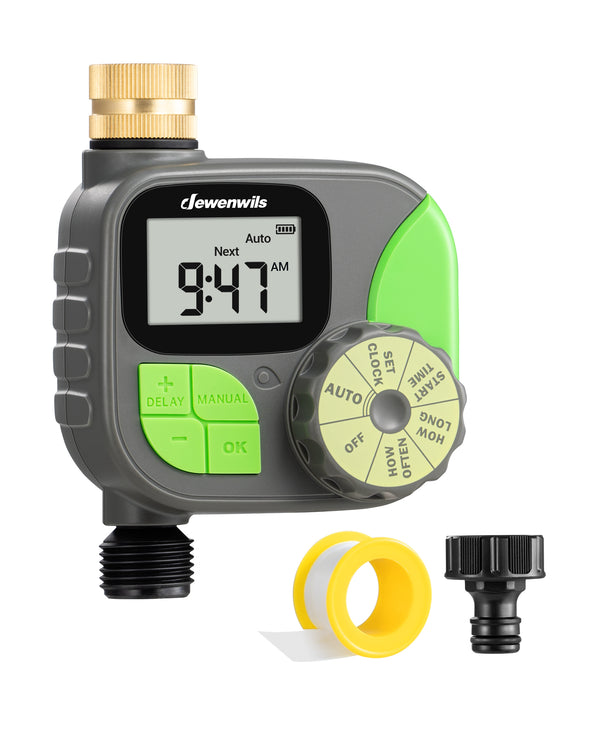 DEWENWILS Sprinkler Time with Rain Delay/Manual/Automatic Watering-HDWT01E