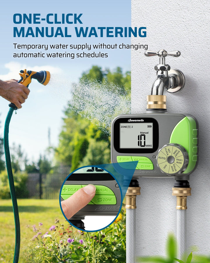 DEWENWILS 2 Zone Sprinkler Timer, Water Timer with Automatic Watering ...