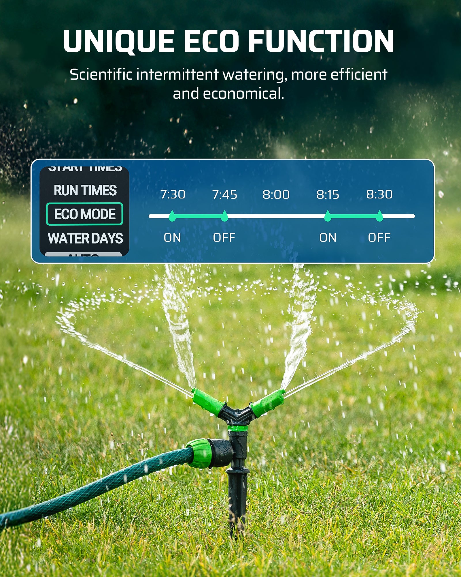 DEWENWlLS Sprinkler Timer, 4 Zone, Outdoor Faucet lrigation, Rain Delay & Manual, Programmable Water Hose Timer for Holiday, Garden, Lawn, Vegetable Gardening, Potted Flowers-HDWT04C