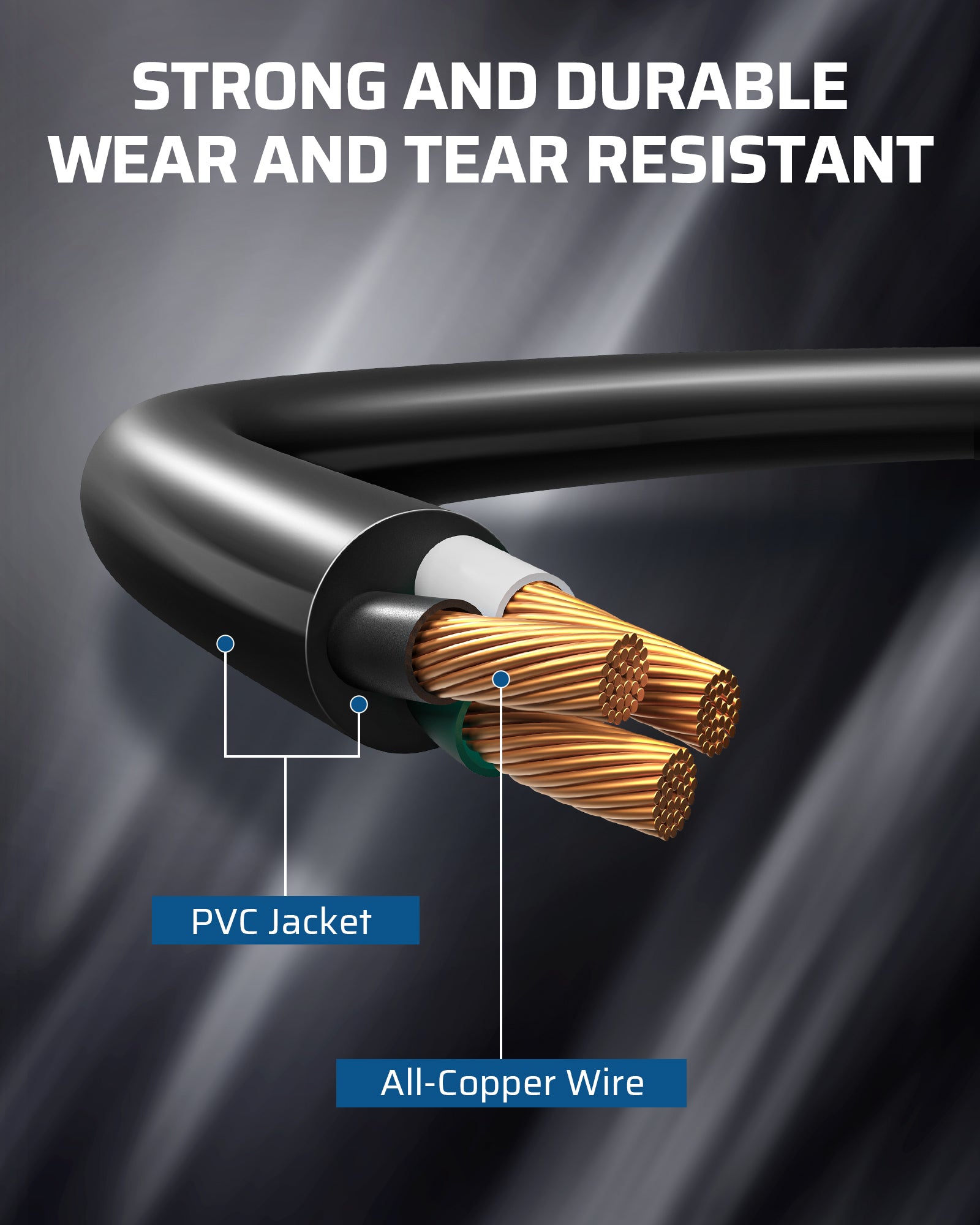 DEWENWILS 18 Inch 1 to 3 Light Extension Cord Splitter, 16AWG Heavy Duty SJTW Wire, 3 Prong Indoor Power Strip (3 Pack)-HEC103B