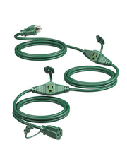 DEWENWILS 25ft Outdoor Extension Cord, Evenly Spaced 3 Outlets Plugs with Safety Cover, 16/3 SJTW Weatherproof Wire-HES103C