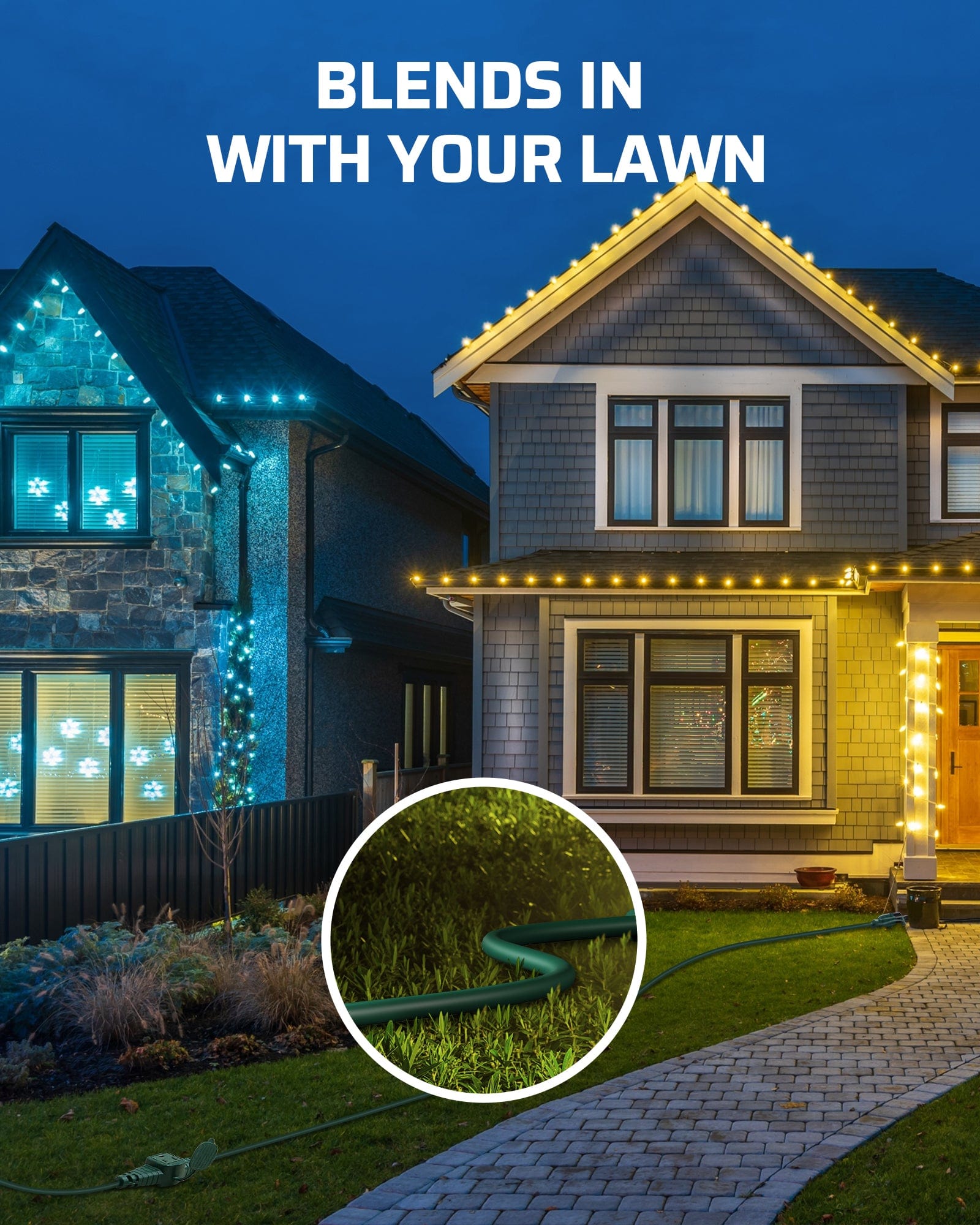 DEWENWILS 25ft Outdoor Extension Cord, Evenly Spaced 3 Outlets Plugs with Safety Cover, 16/3 SJTW Weatherproof Wire-HES103C