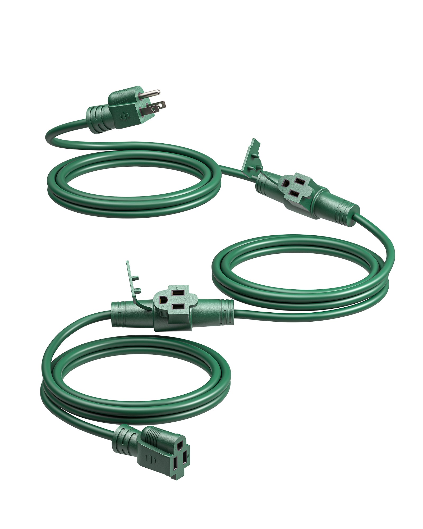 DEWENWILS 27FT Outdoor Extension Cord for Outside Halloween Christmas Lights Decoration, Evenly 3 Outlets with Safety Cover, 16 AWG SJTW Green-HES103E
