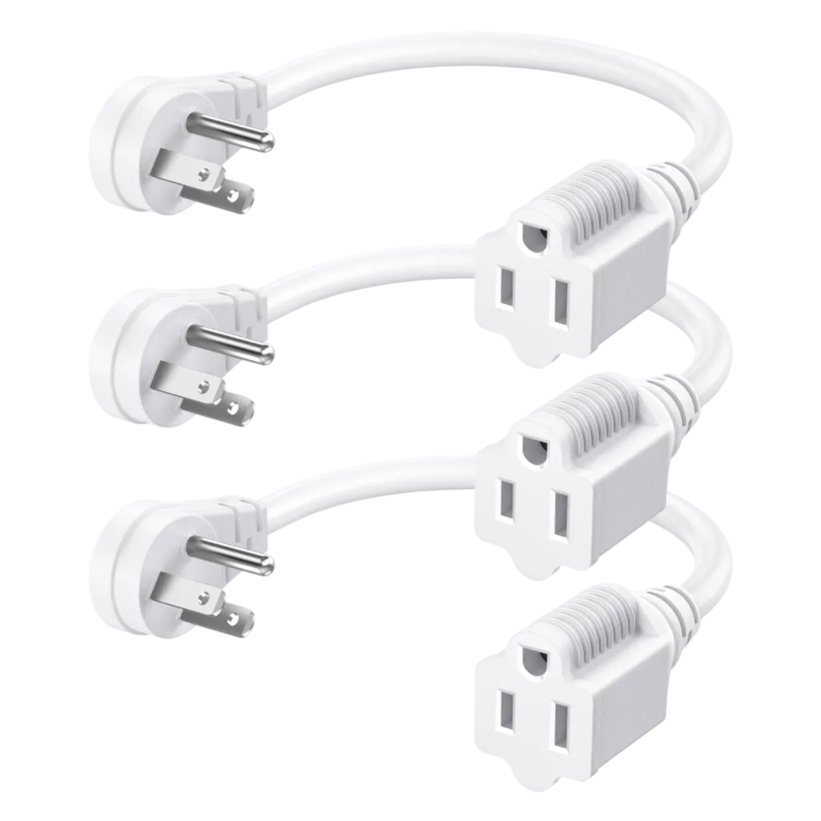 DEWENWILS 1ft Indoor Short Extension Cord with 3 Prong, Low Profile ...