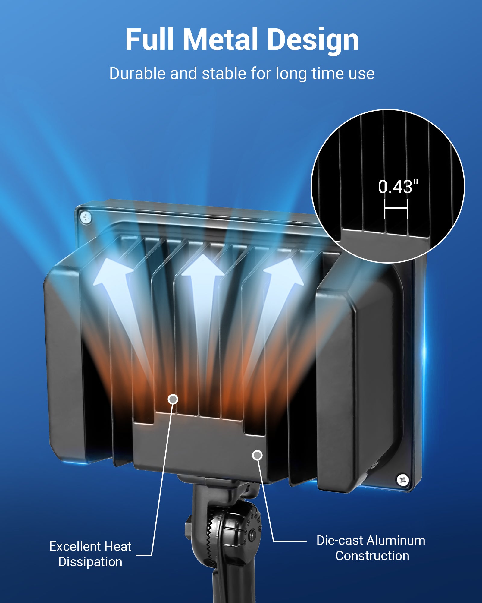 DEWENWILS 65W LED Flood Light Outdoor, 6670 Lumen Super Bright (500W Halogen Equivalent), IP65 Waterproof Knuckle Mount LED Security Light, 5000K Daylight for Landscape, Garden, Yard, Garage-HFLB01A