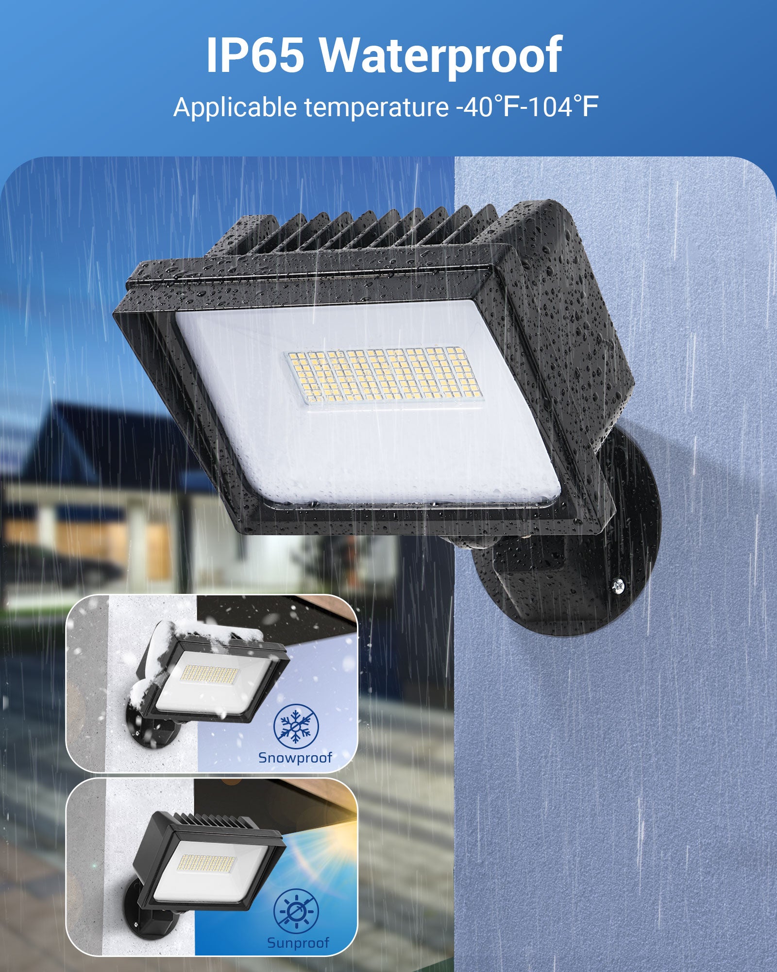 DEWENWILS 65W LED Flood Light Outdoor, 6670 Lumen Super Bright (500W Halogen Equivalent), IP65 Waterproof Knuckle Mount LED Security Light, 5000K Daylight for Landscape, Garden, Yard, Garage-HFLB01A