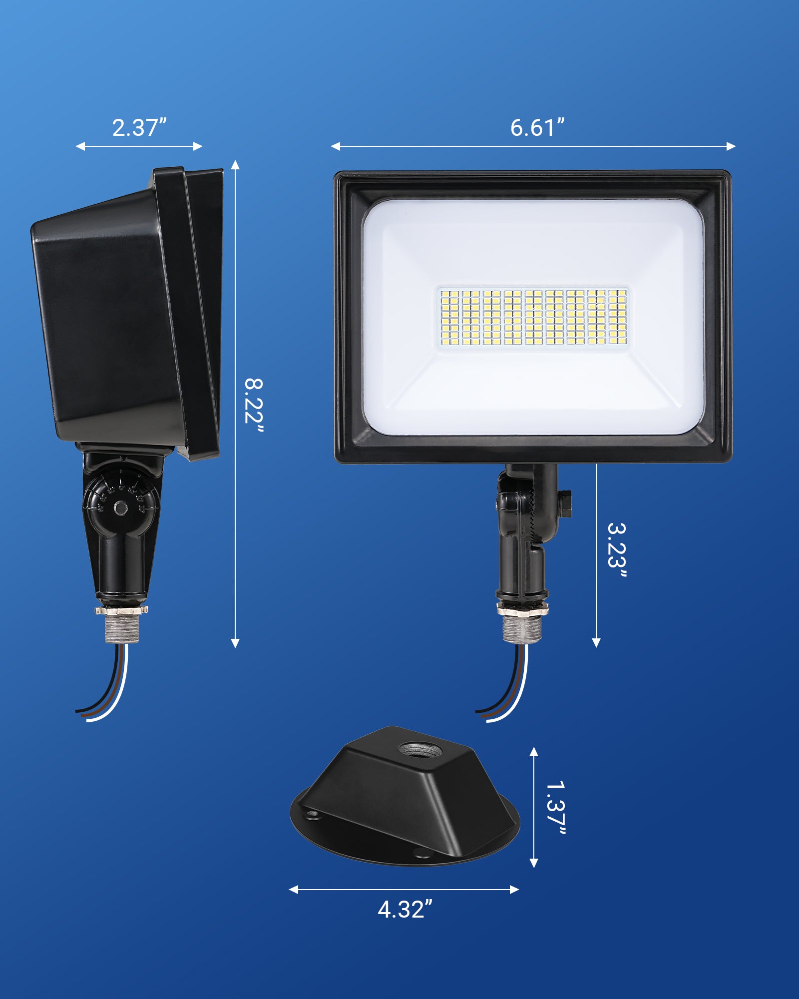 DEWENWILS 65W LED Flood Light Outdoor, 6670 Lumen Super Bright (500W Halogen Equivalent), IP65 Waterproof Knuckle Mount LED Security Light, 5000K Daylight for Landscape, Garden, Yard, Garage-HFLB01A