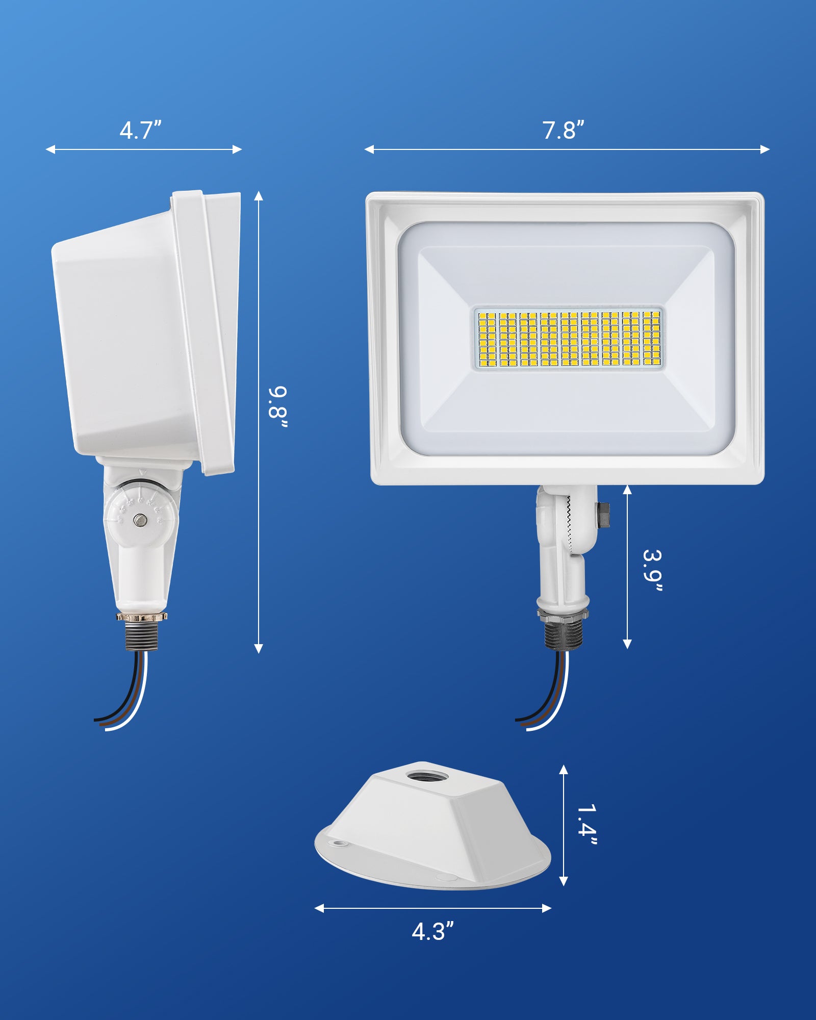 LED Flood Light Dimensions